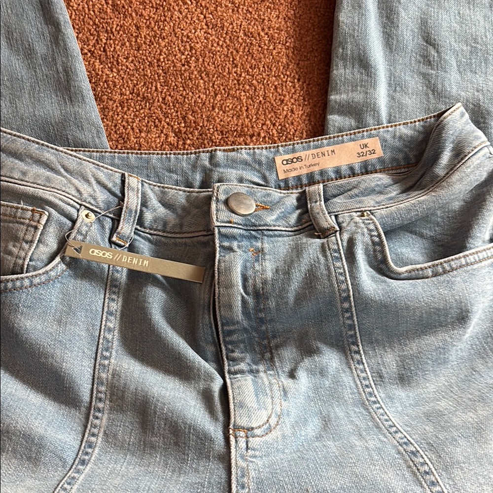 Blue Denim Overalls with Faded Casual Look